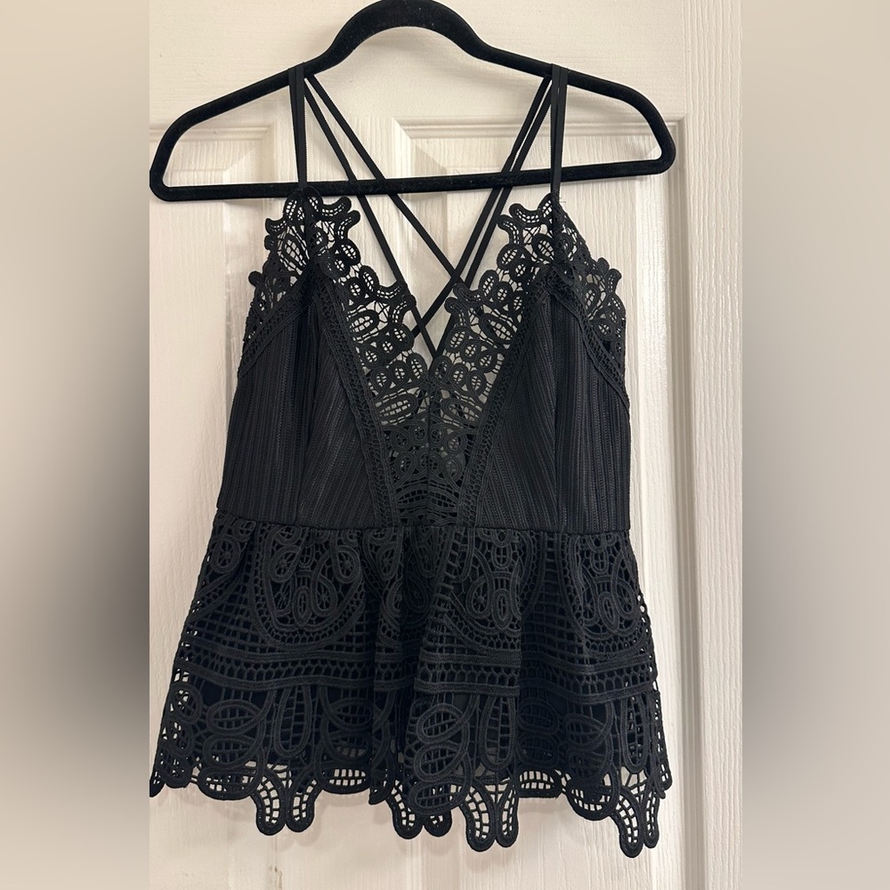 Chicwish Black Lace Camisole Top